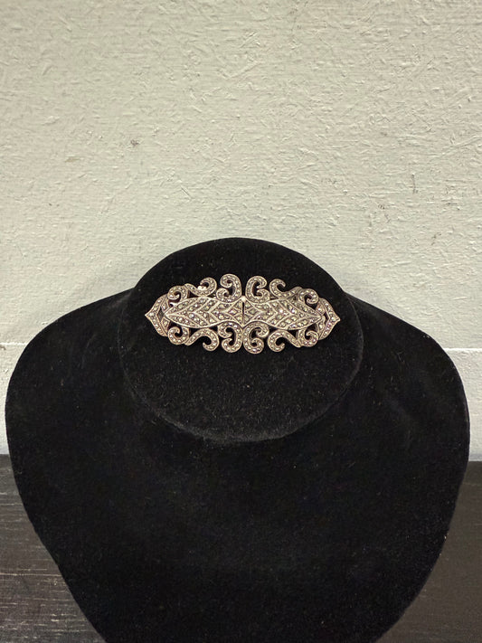 Lovely Vintage Marcasite Dress Clips /  Brooch