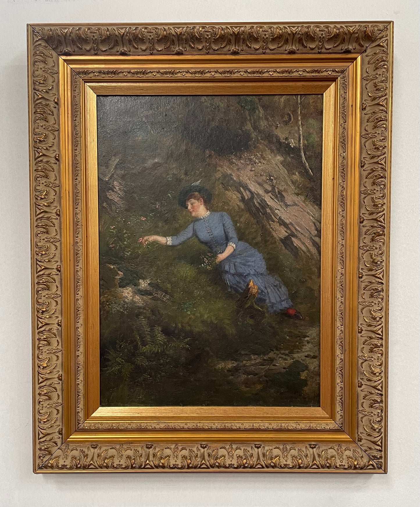 Fabulous Victorian Australian school painting on canvas in its original ornate gilt frame. Ready to hang and in good original detailed condition.