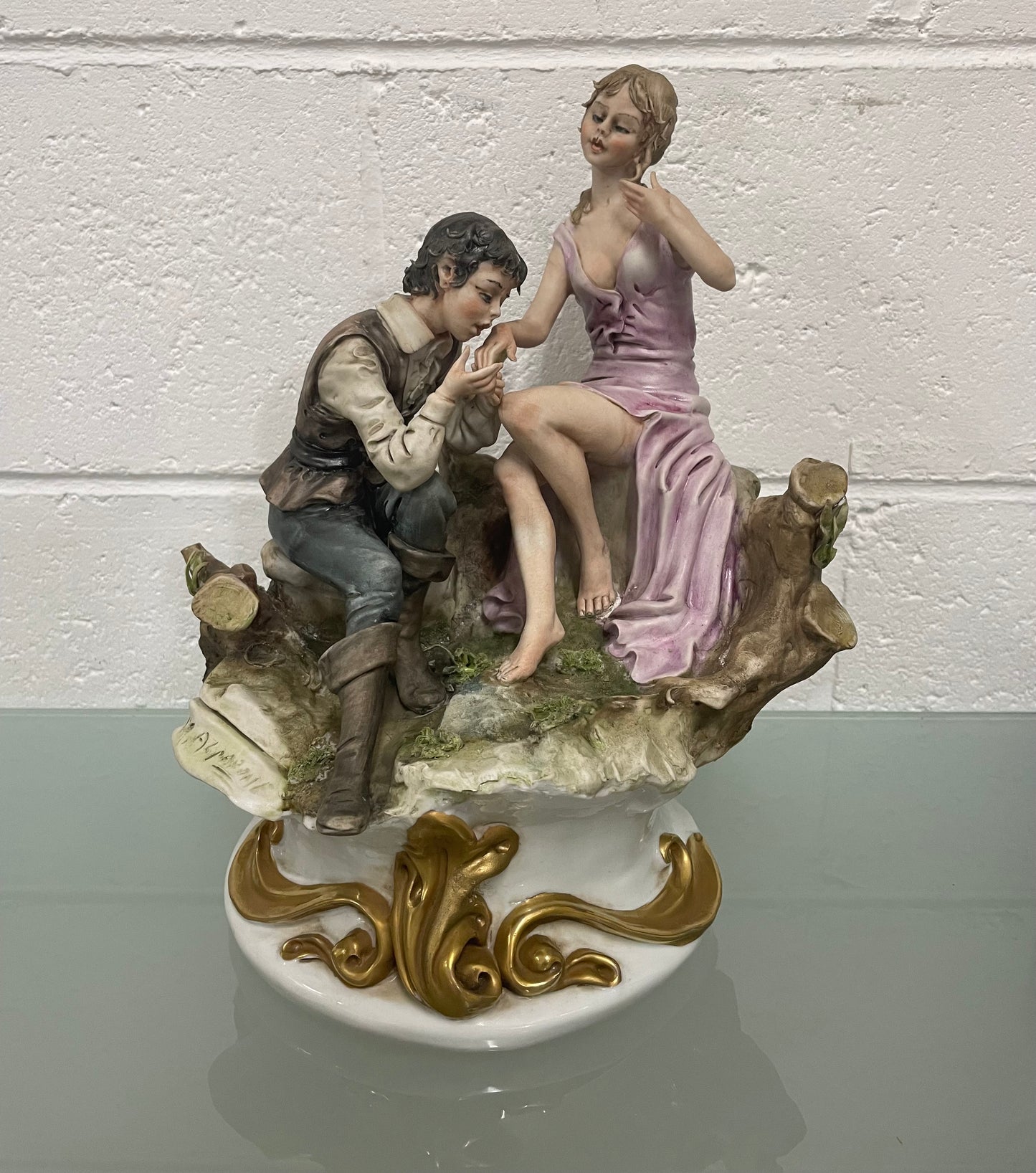 Signed Capodimonte Figurine Group