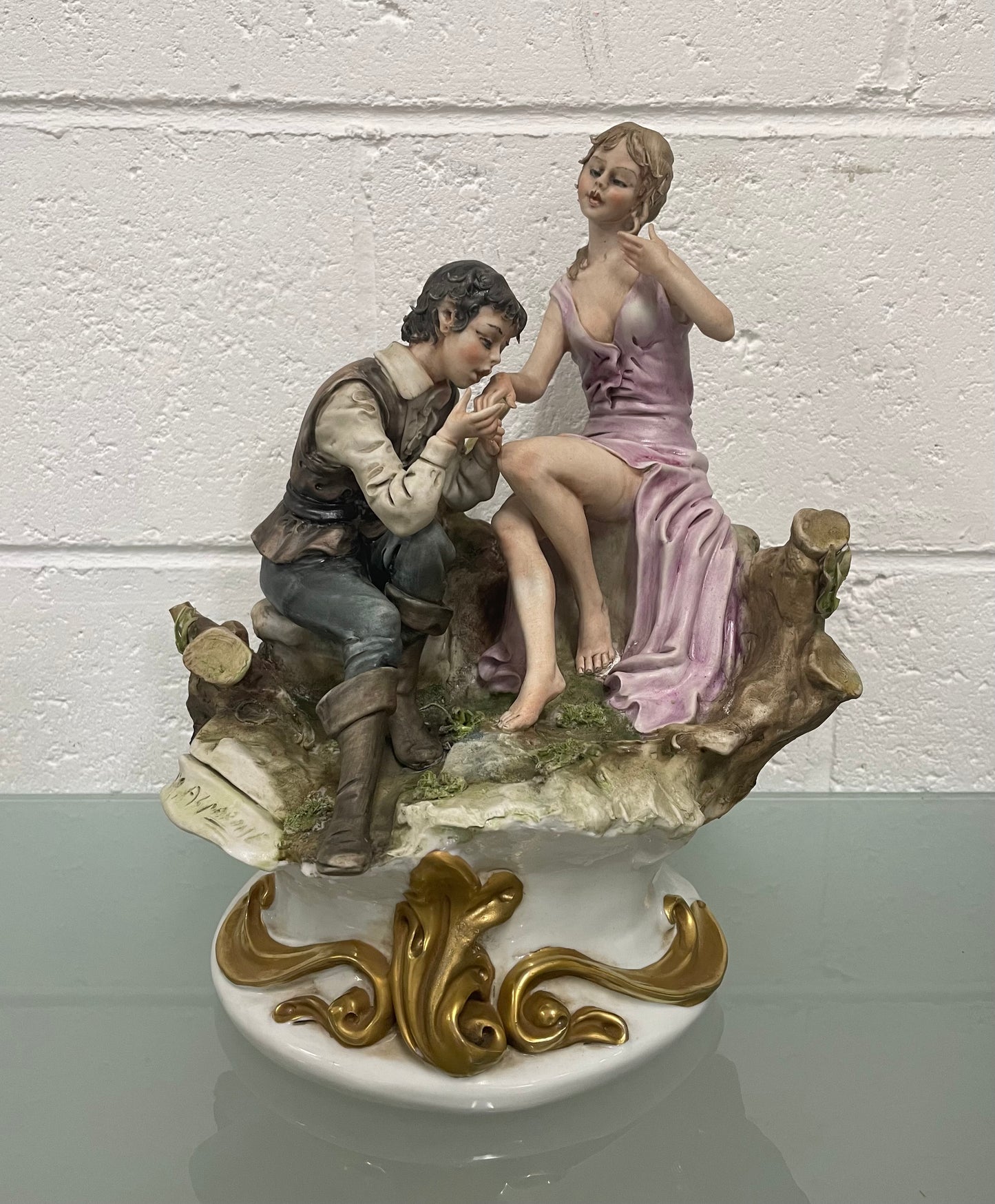 Signed Capodimonte Figurine Group