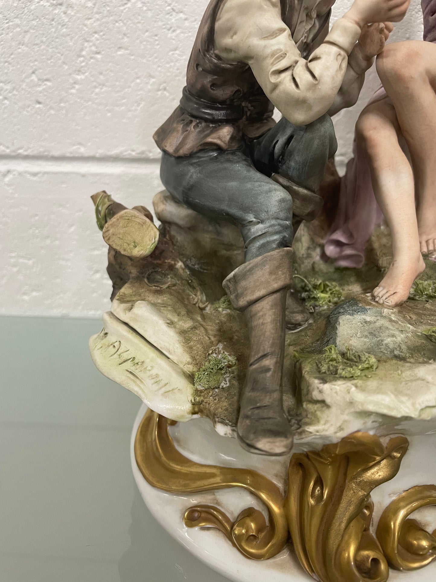 Signed Capodimonte Figurine Group