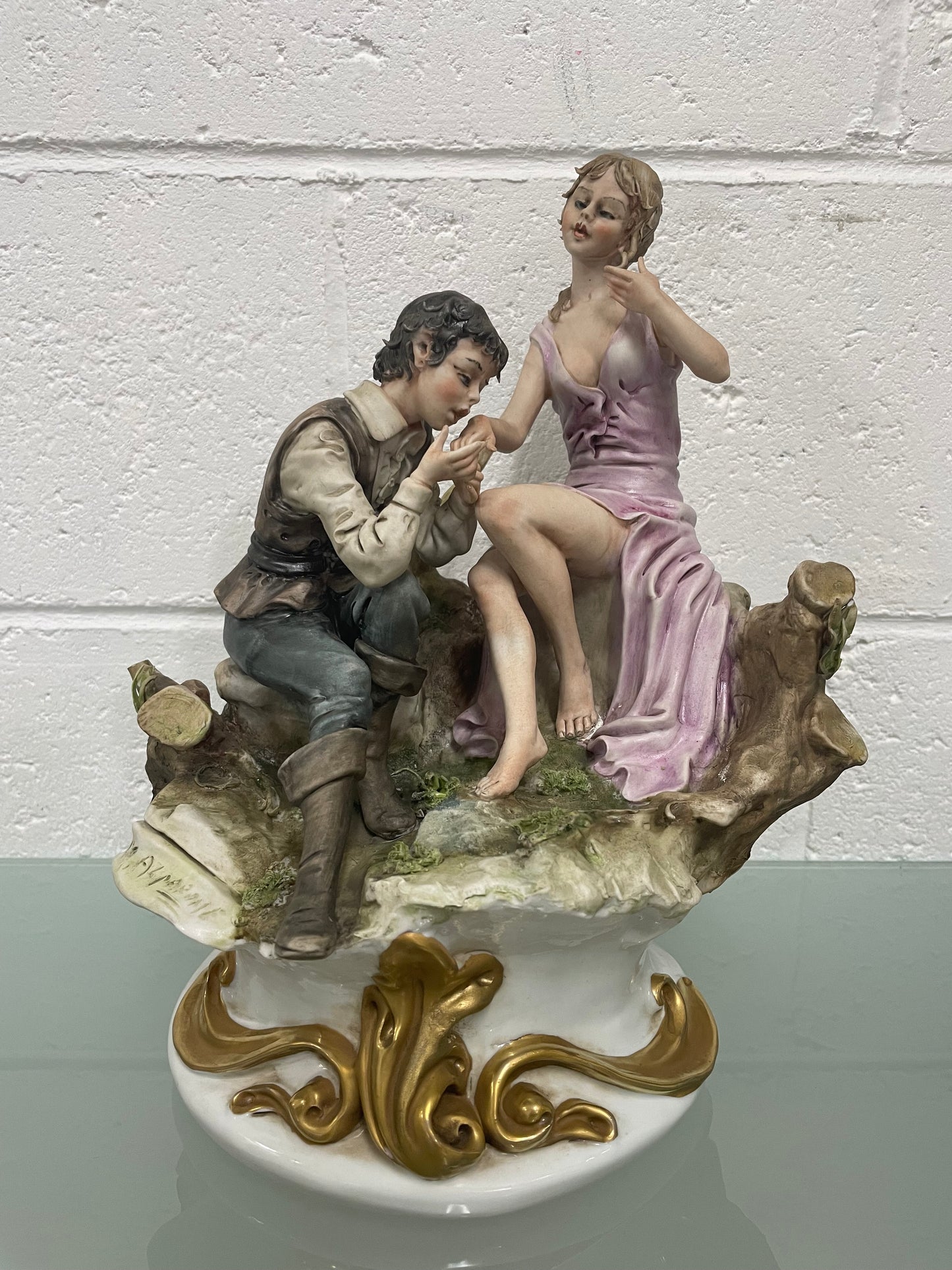 Signed Capodimonte Figurine Group