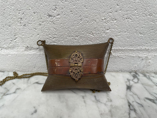 Antique Pillow Shape Purse On Chain