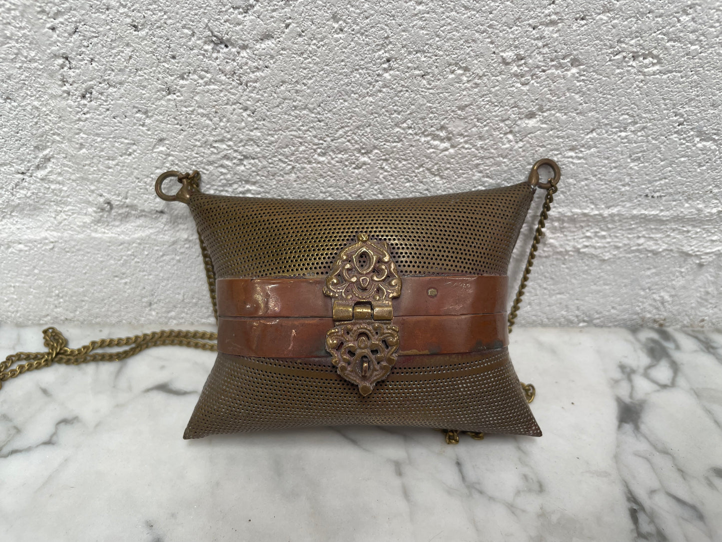 Antique Pillow Shape Purse On Chain