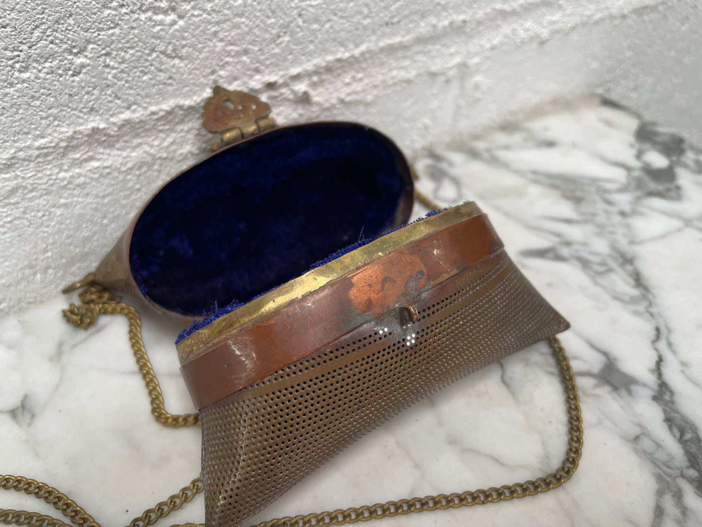 Antique Pillow Shape Purse On Chain