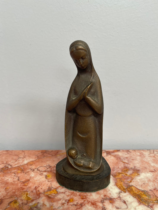Bronze Statue of Mother and Child