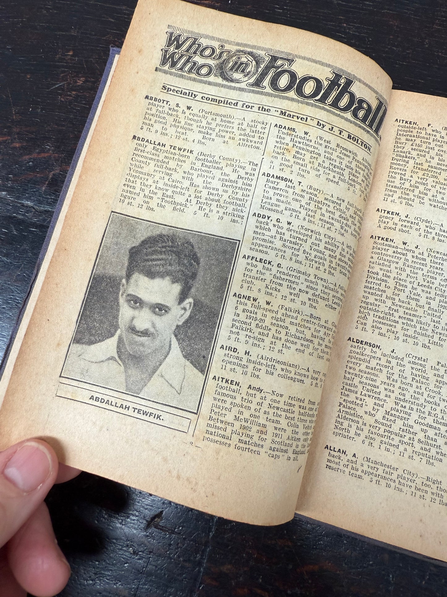Whos Who in Football Supplement to "The Marvel" Newspaper 1921