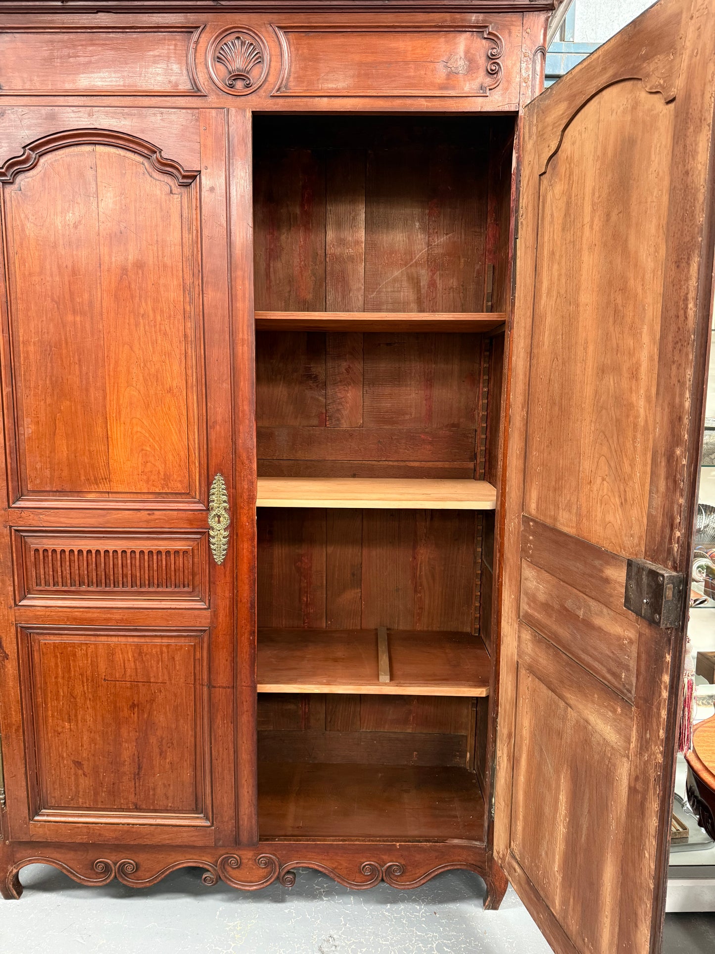 Louis XV Style Fruitwood 2 Door Armoire Circa: 1880.