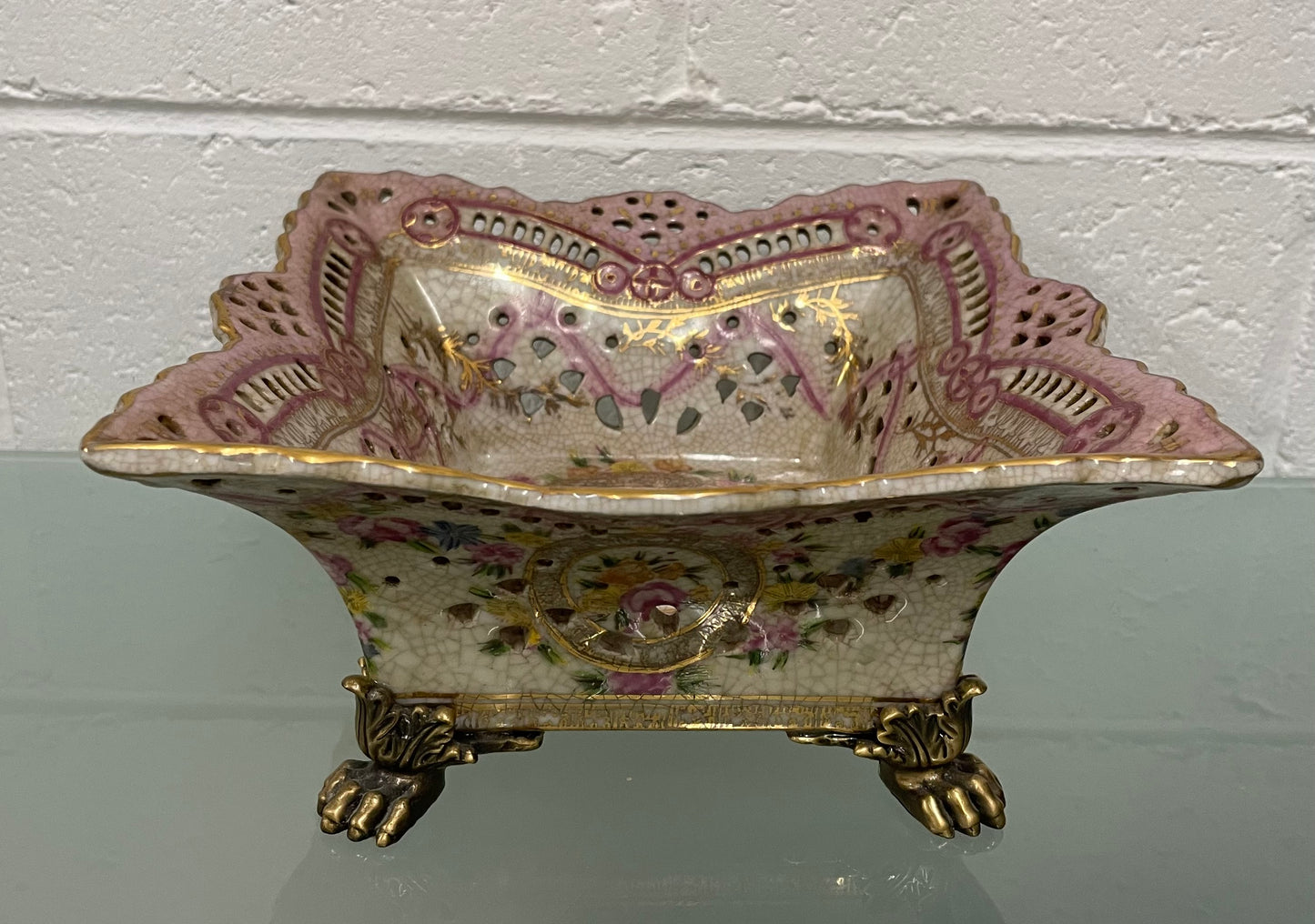 Pretty Decorative Pink and Gold Bowl