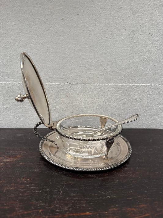 Elegant Vintage Silver Parmesan Dish
