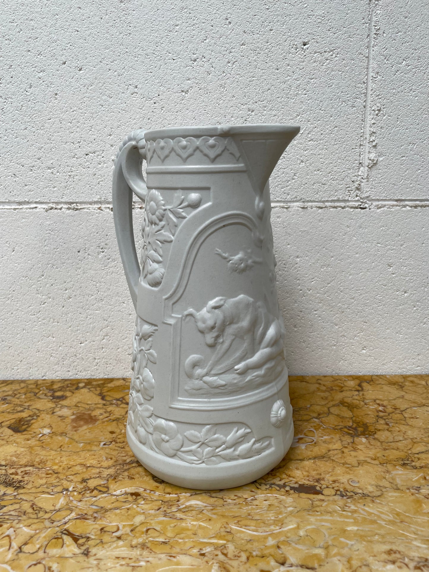 Large Moulded Stoneware Pitcher