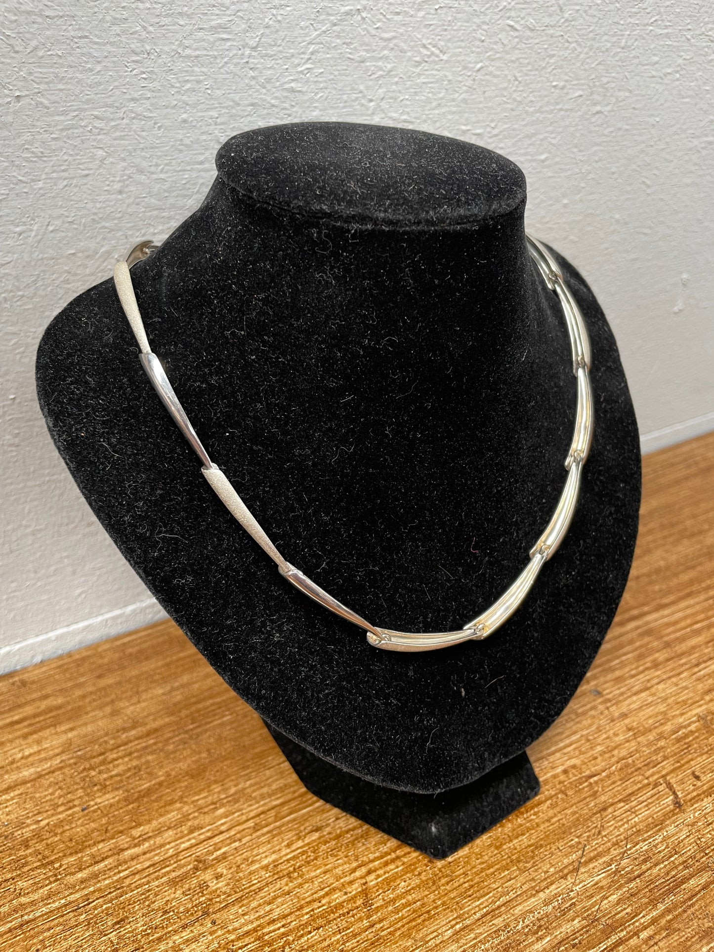 Danish Silver Choker Necklace Signed