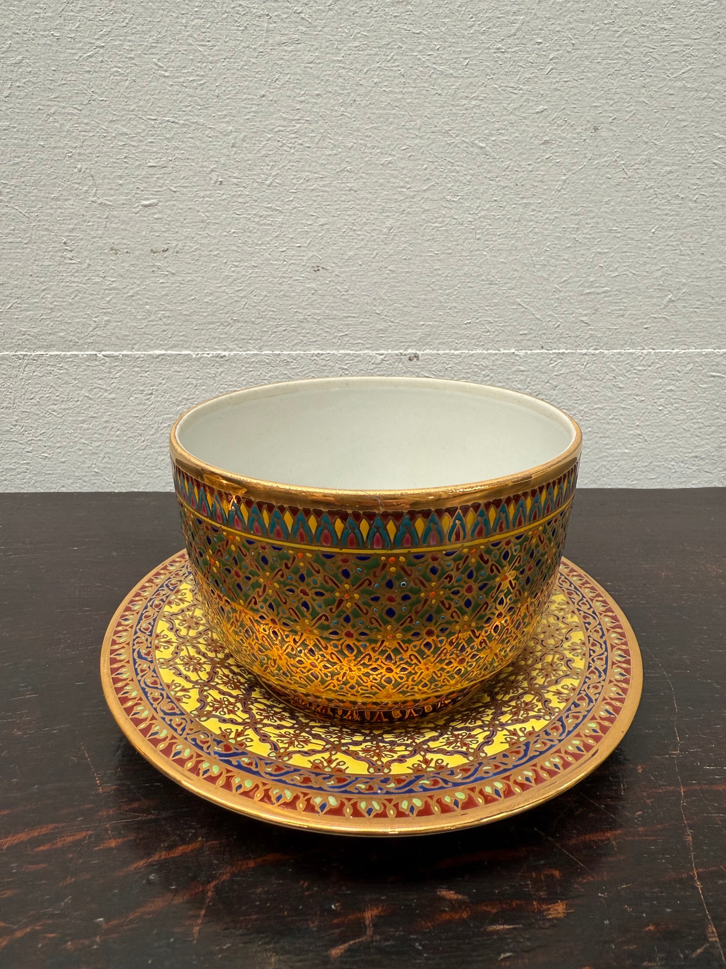 Vintage Hand Painted & Gilded Thai Benjarong Porcelain