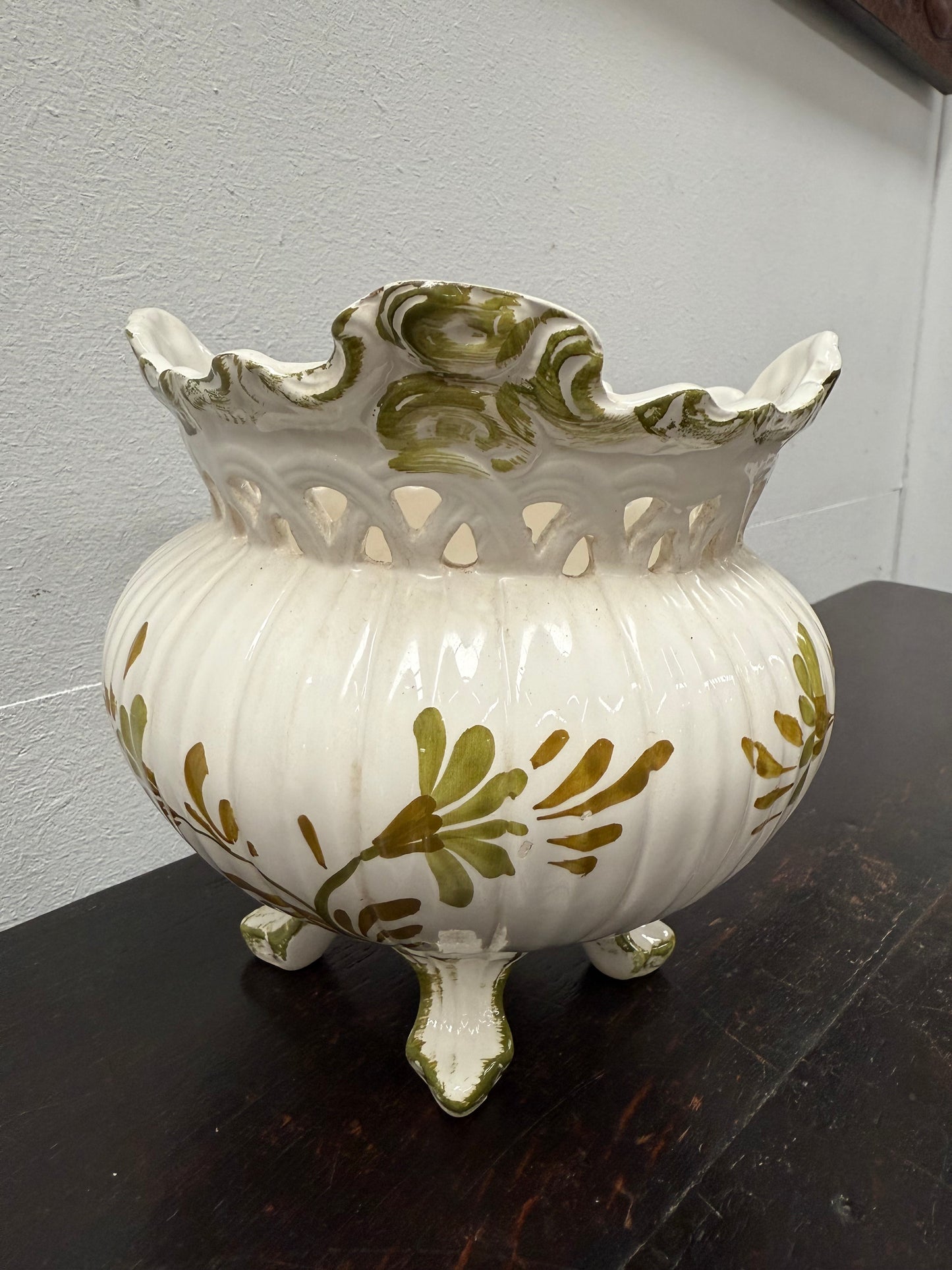 Vintage Hand Painted Majolica Jardinere