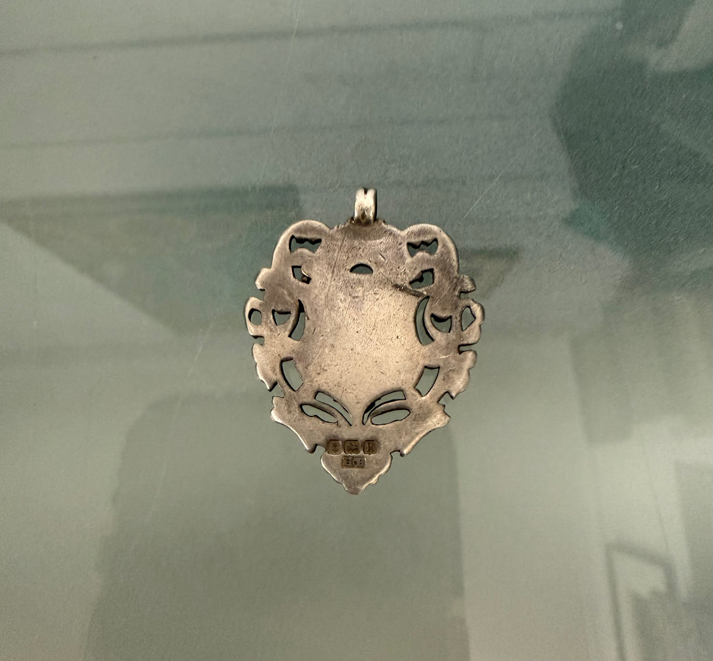 Antique English Fob Medallion With Rose Gold Shield