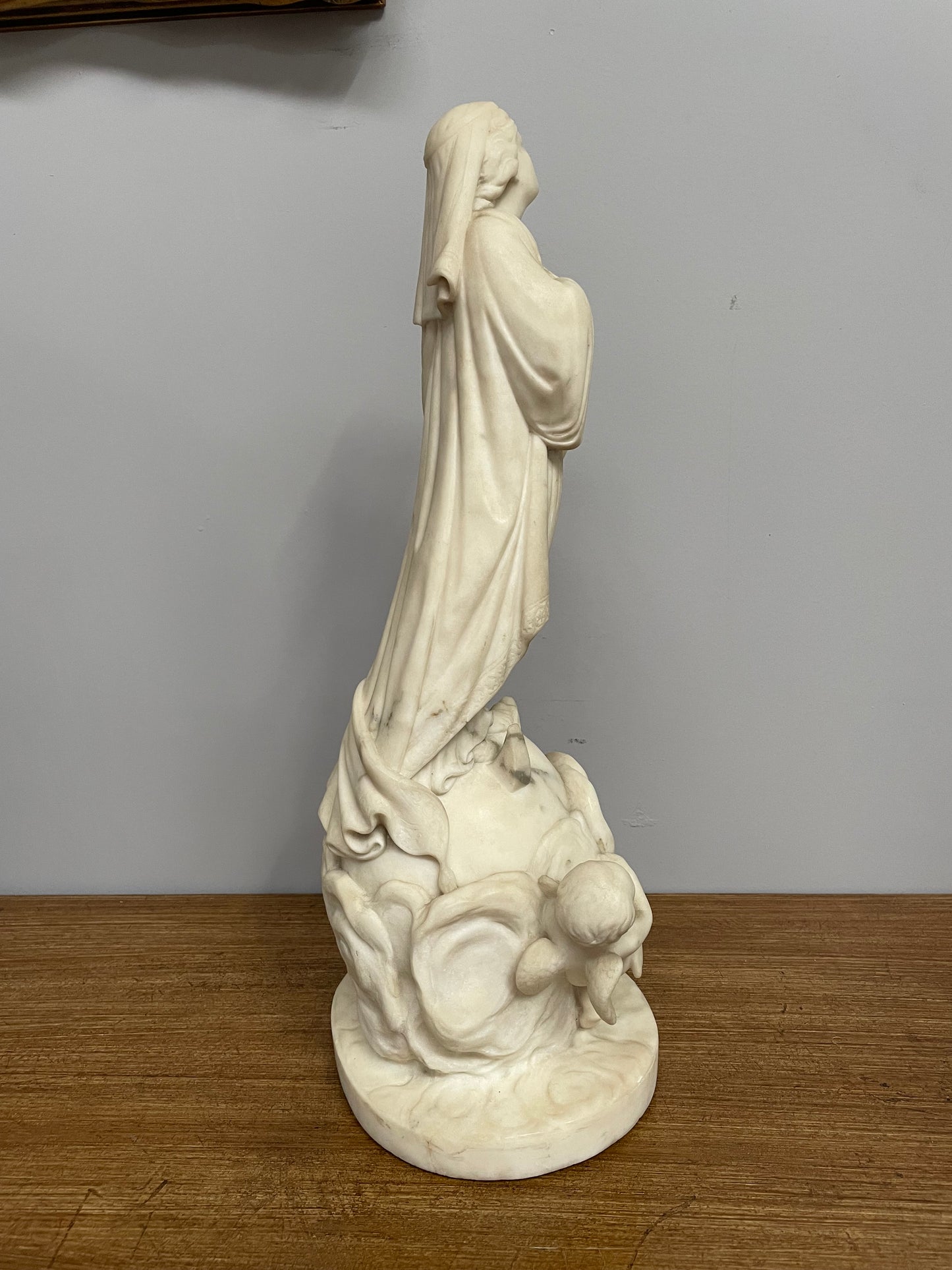 Antique French Marble Figure Of "Our Lady"