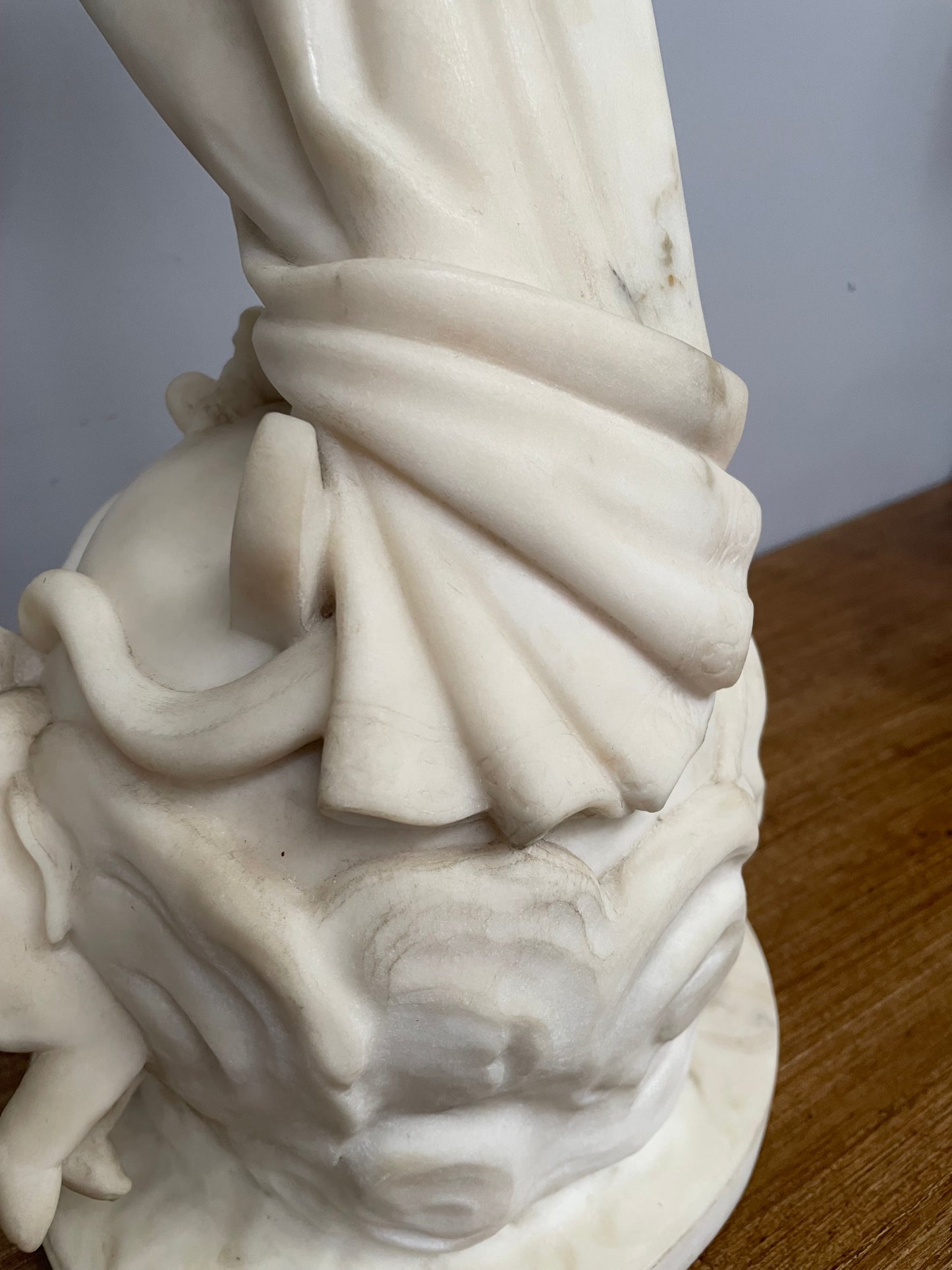 Antique French Marble Figure Of "Our Lady"