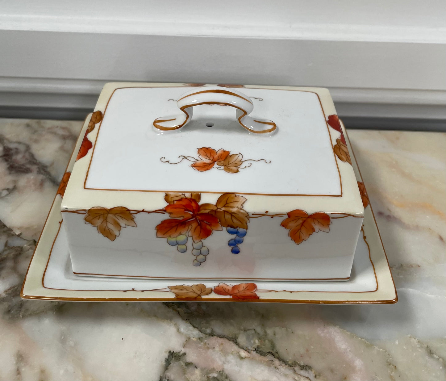 Noritake Hand Painted Cheese/Butter Dish