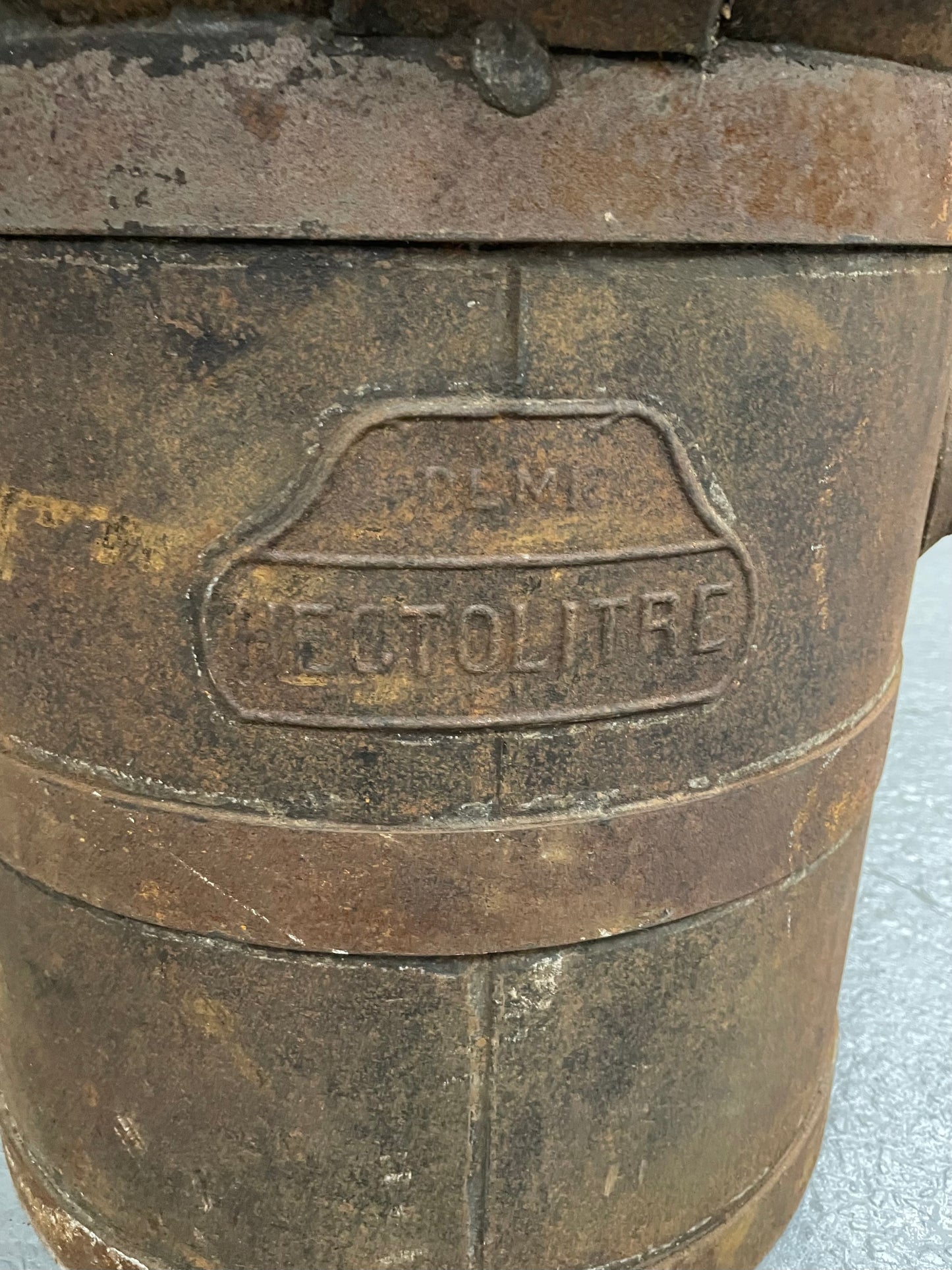 Fabulous Rustic Metal French Grape Bucket