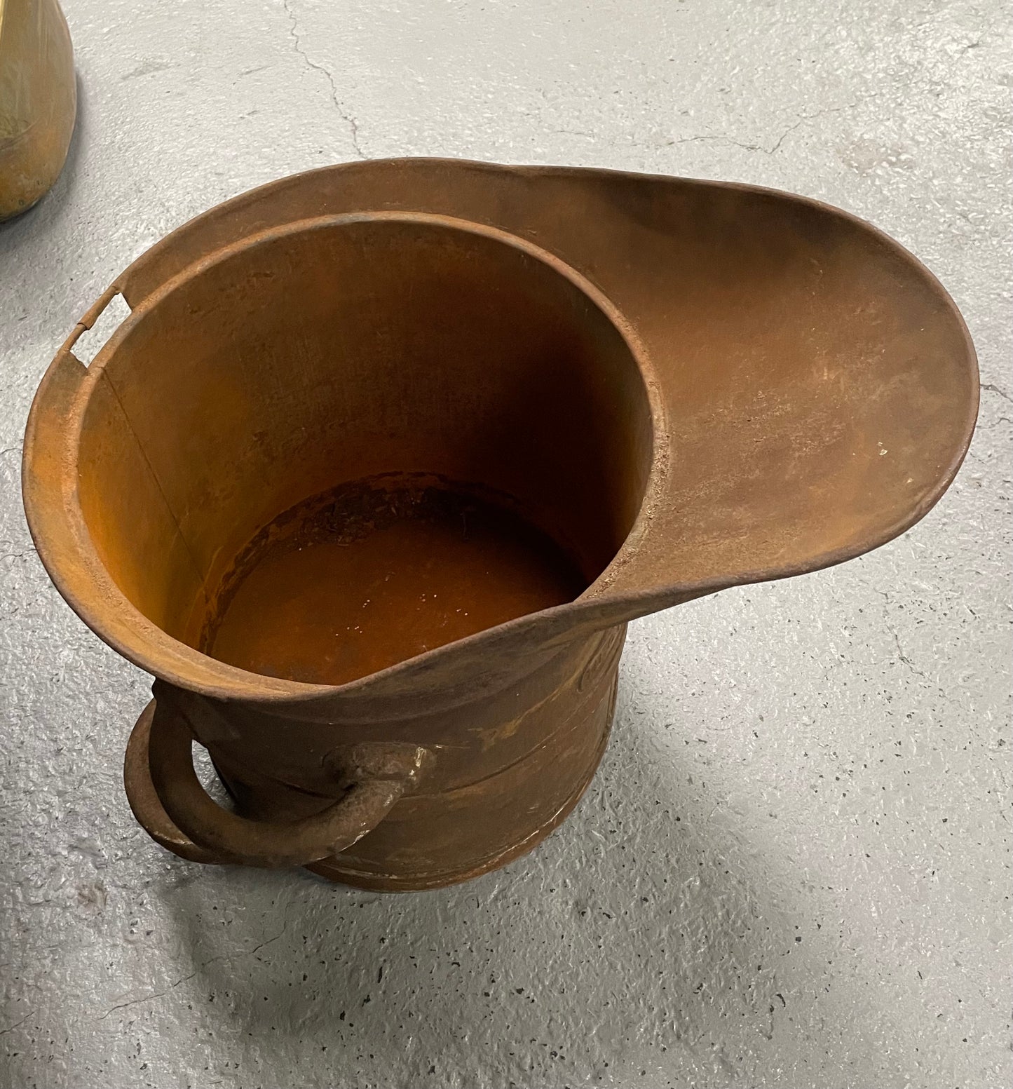 Fabulous Rustic Metal French Grape Bucket