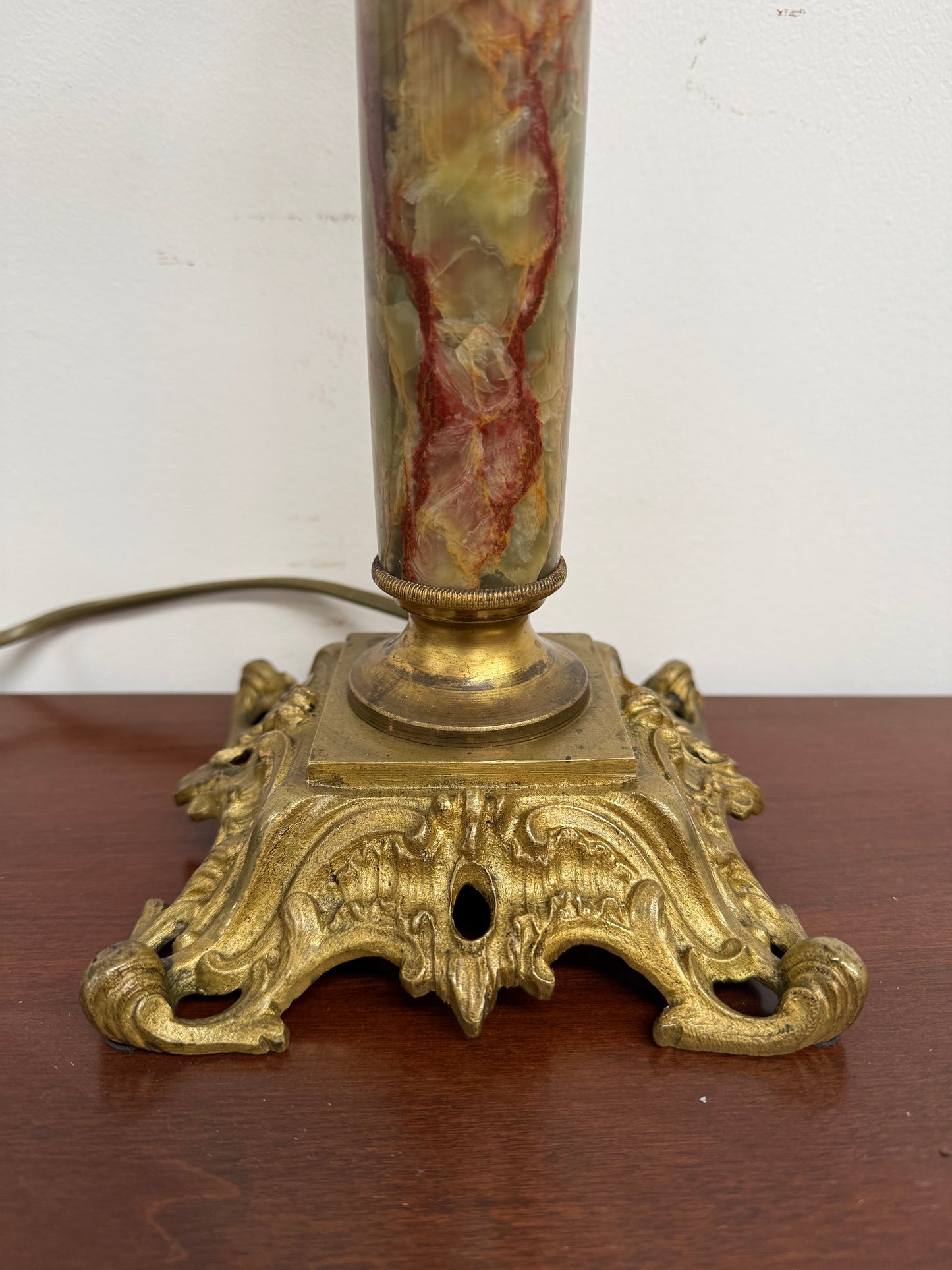 Elegant Edwardian Onyx & Ormolu Table Lamp