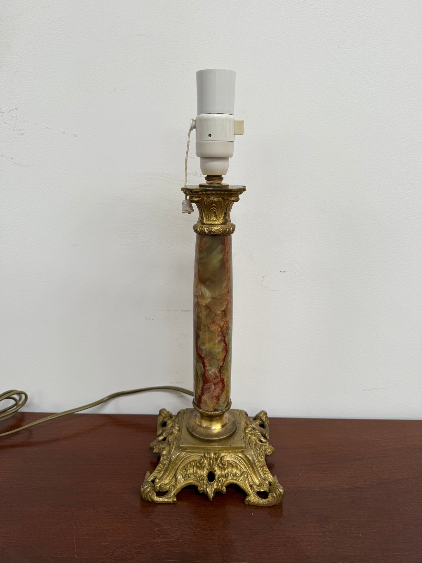 Elegant Edwardian Onyx & Ormolu Table Lamp
