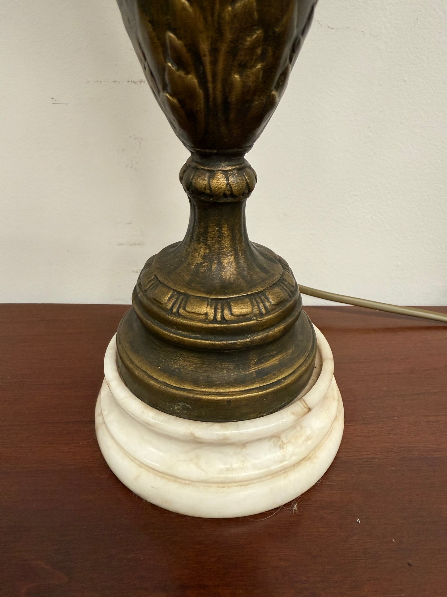 Elegant Gilt Metal & Marble Vintage Table Lamp