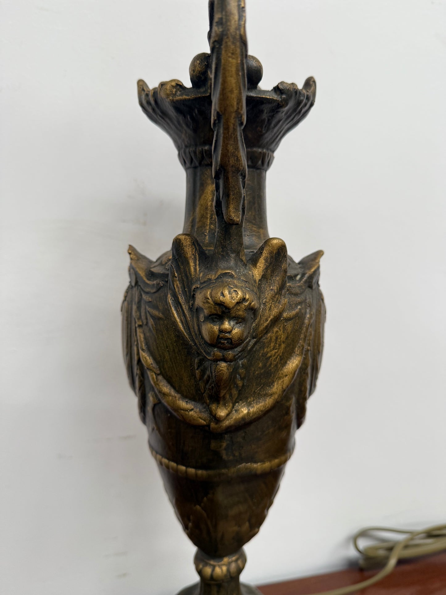 Elegant Gilt Metal & Marble Vintage Table Lamp