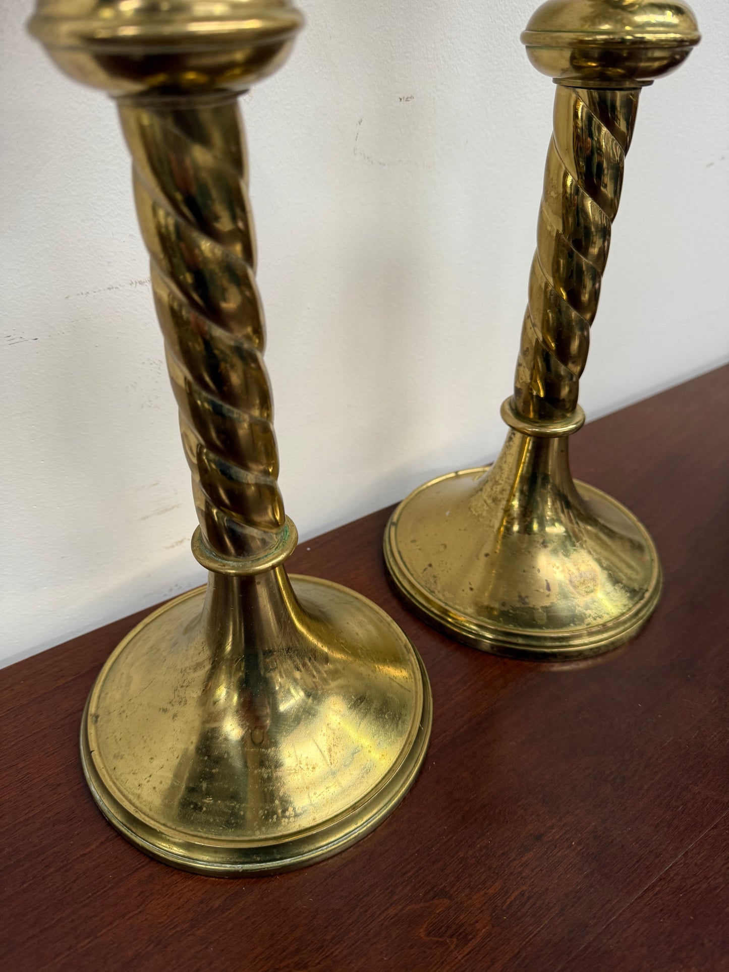 Pair of French Antique 19th Century Gilt Brass Candlestick