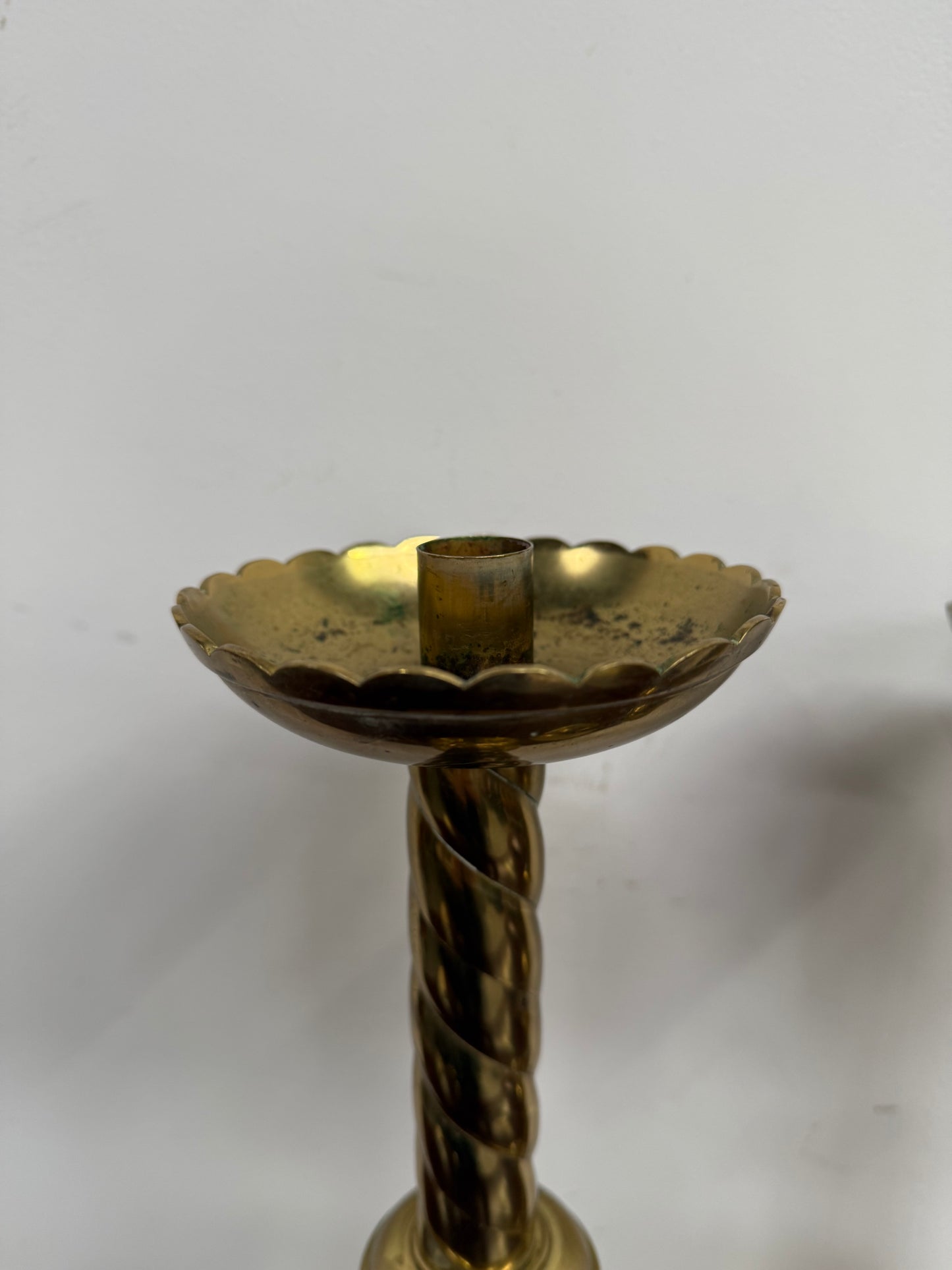 Pair of French Antique 19th Century Gilt Brass Candlestick