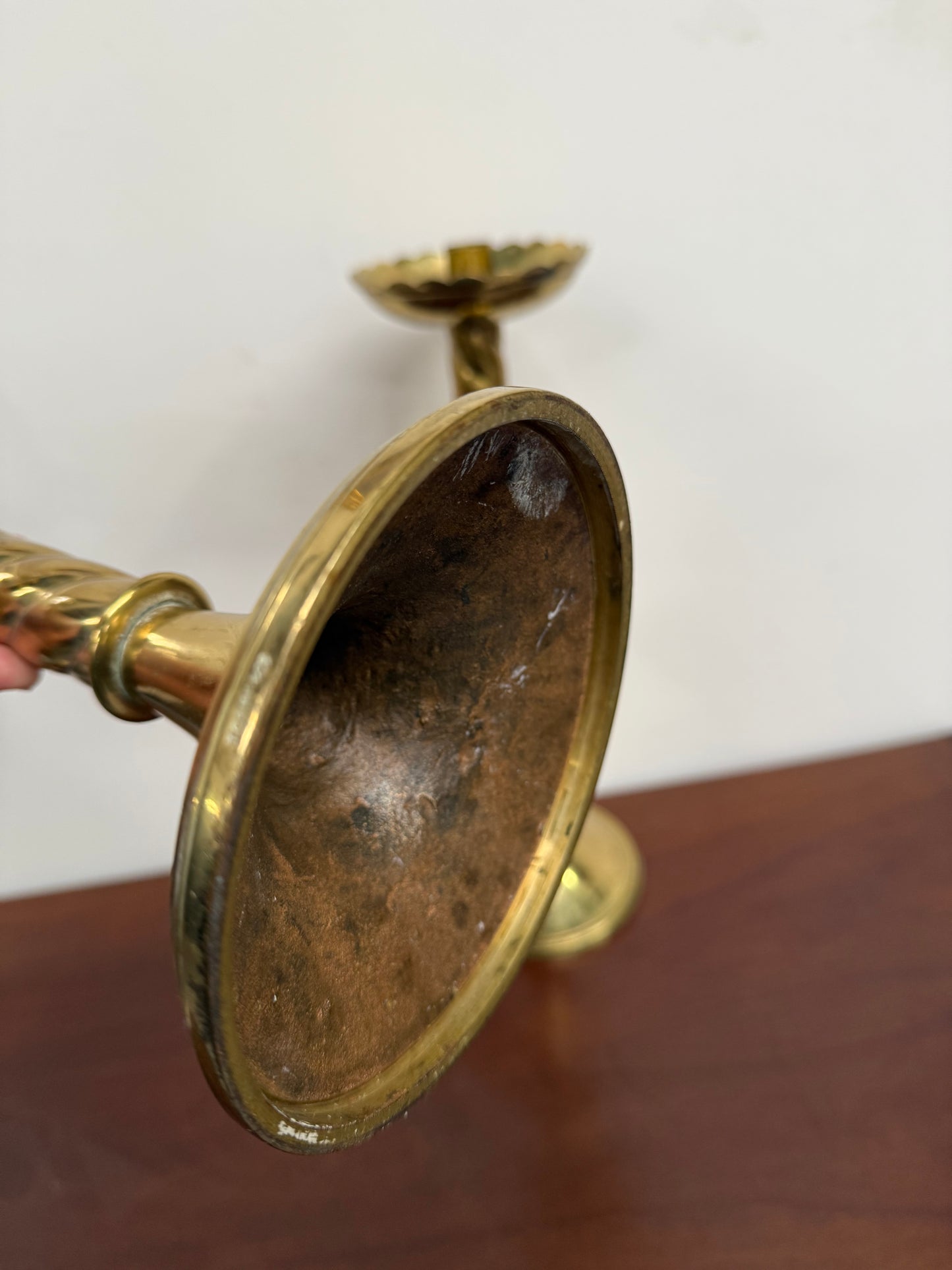 Pair of French Antique 19th Century Gilt Brass Candlestick