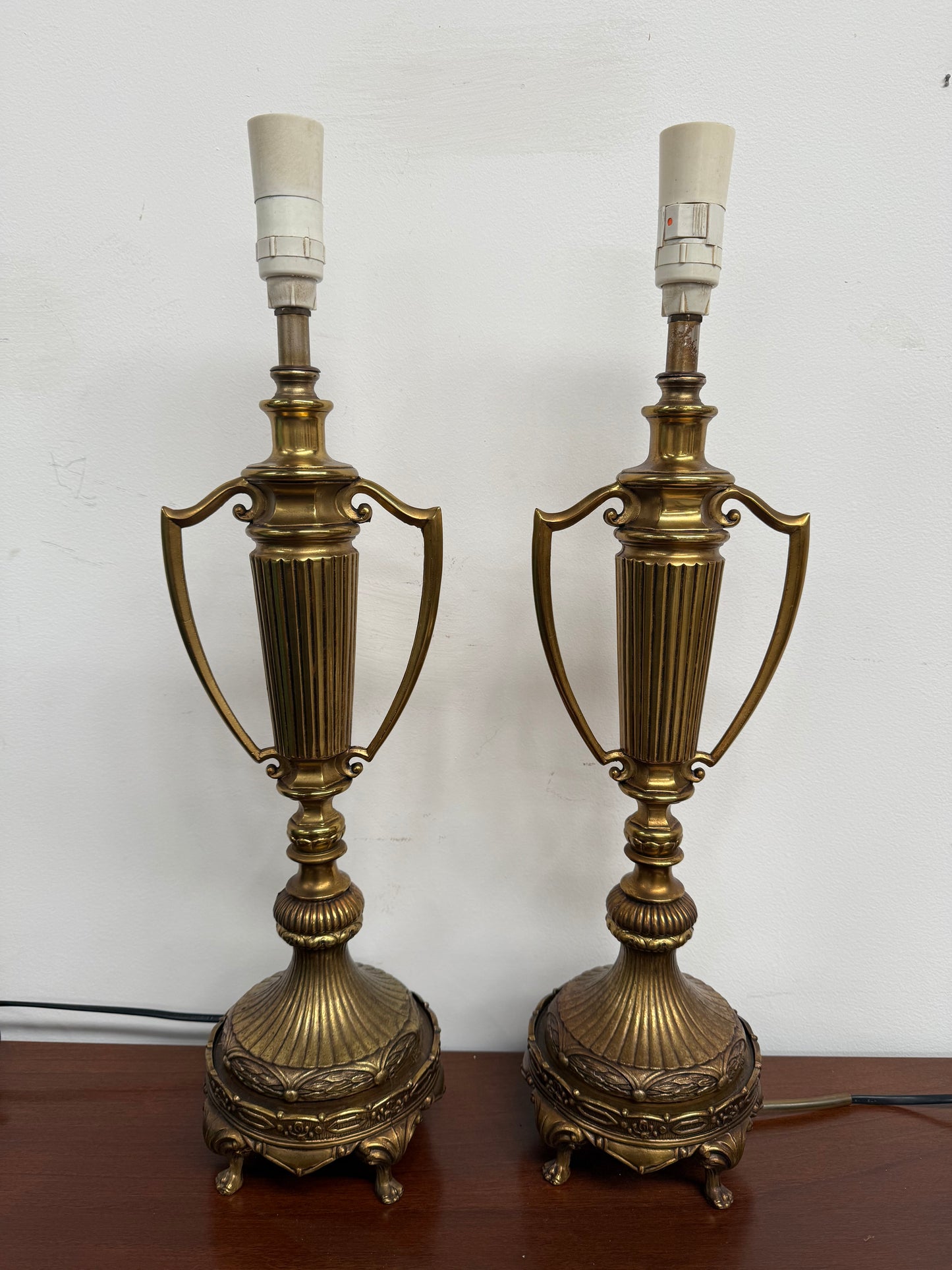 Quality Pair of Vintage Regency Style Table Lamps