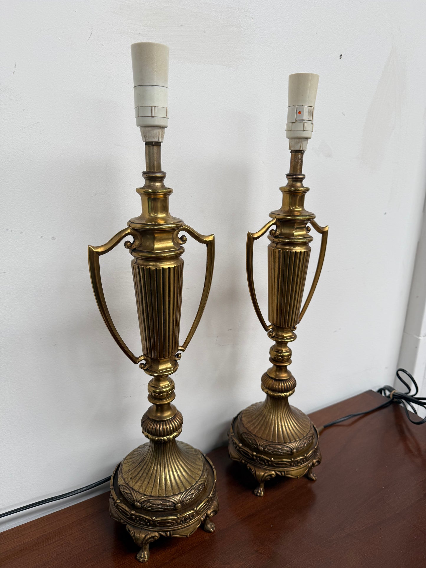 Quality Pair of Vintage Regency Style Table Lamps