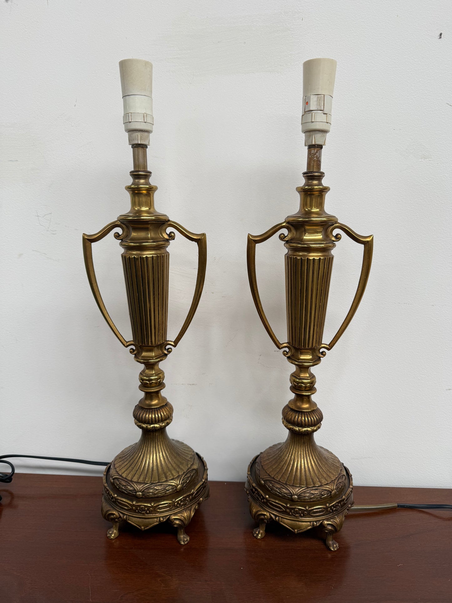 Quality Pair of Vintage Regency Style Table Lamps