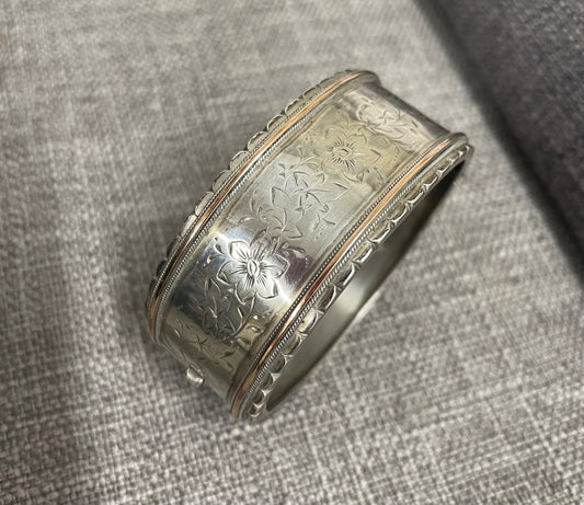 Birmingham Gold and Silver Engraved Bracelet 1885