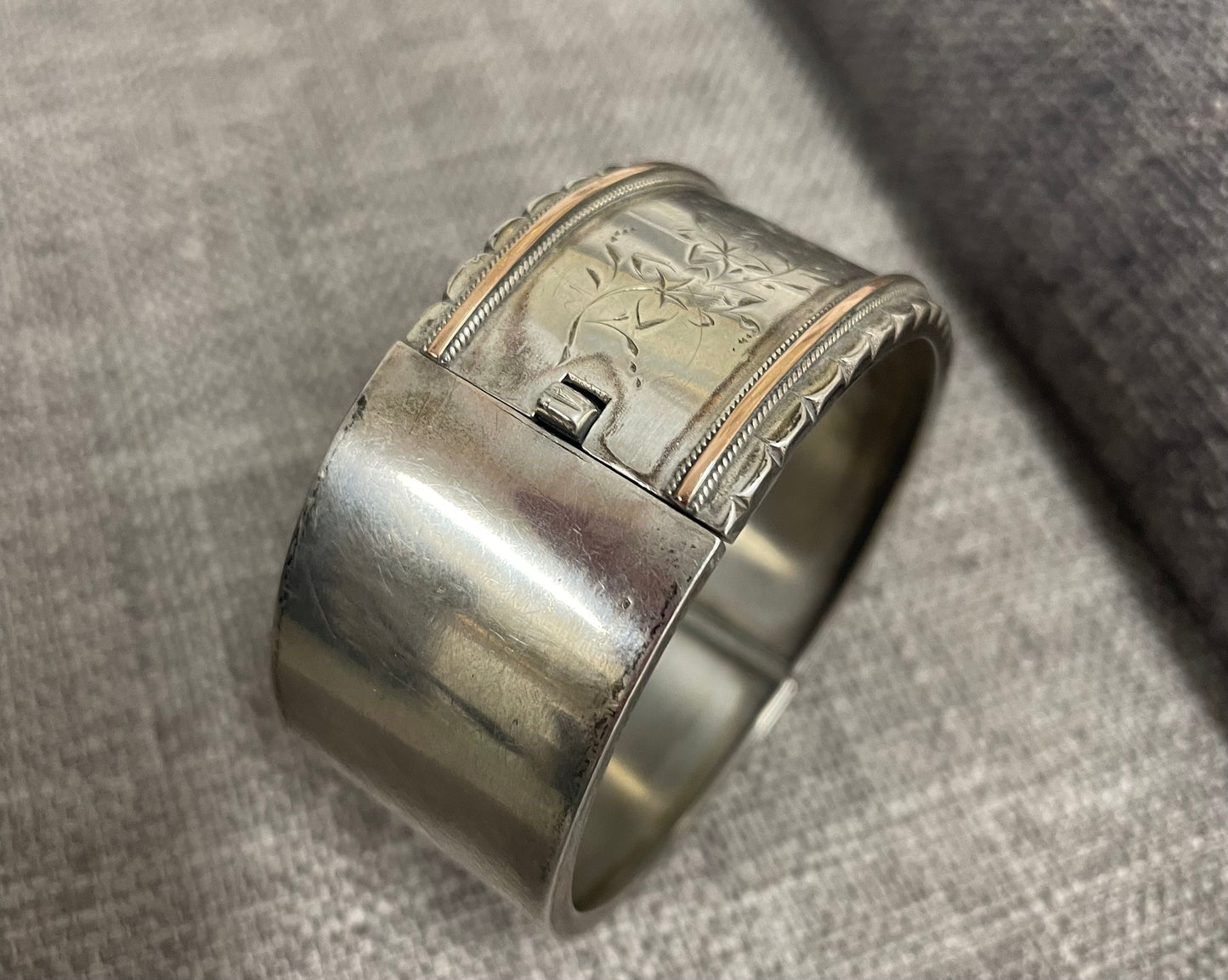 Birmingham Gold and Silver Engraved Bracelet 1885