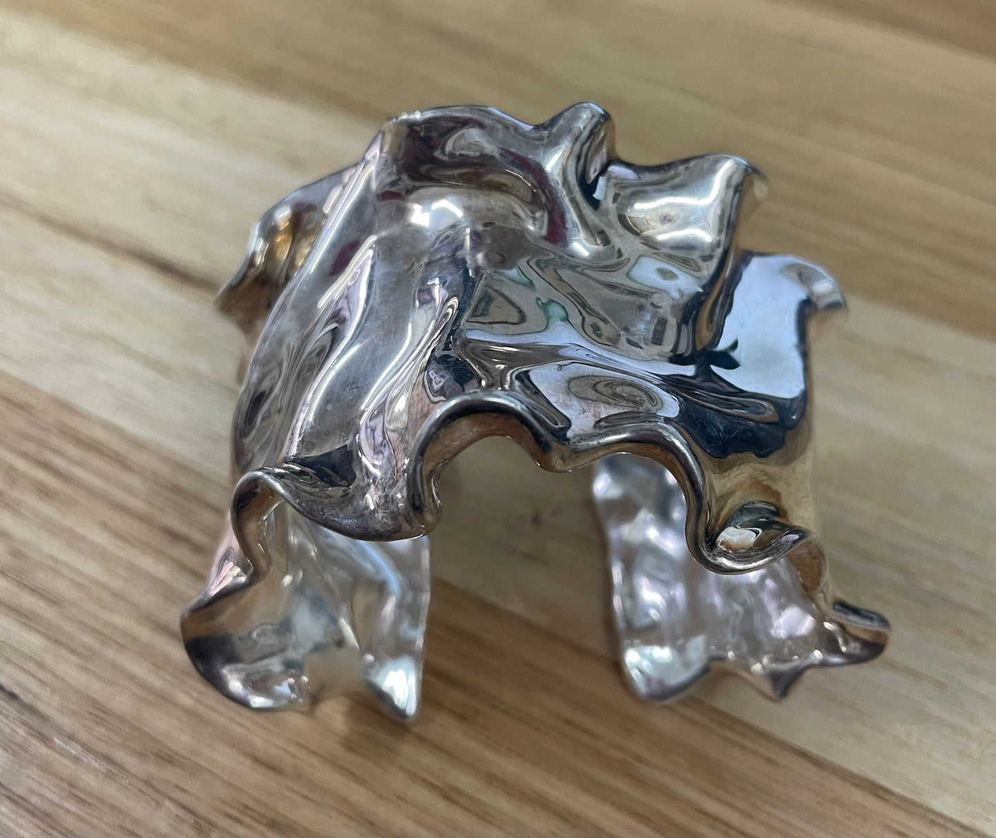 Sterling Silver Modernist Design Cuff Bracelet