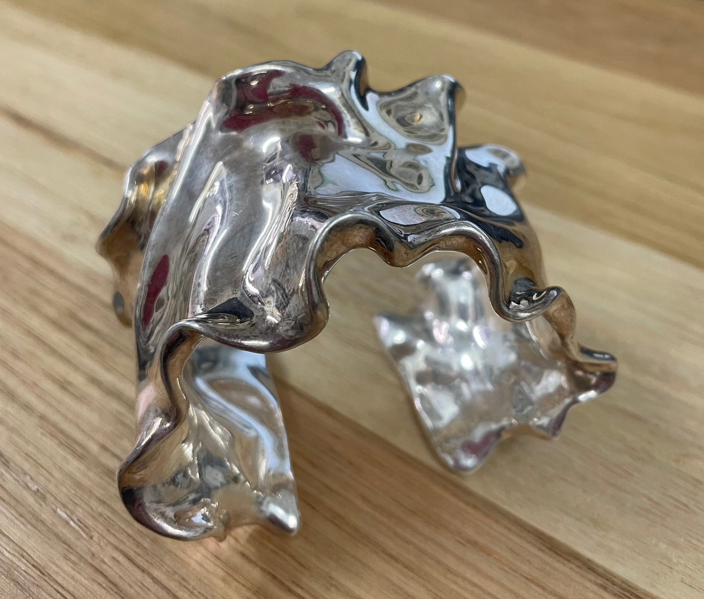 Sterling Silver Modernist Design Cuff Bracelet