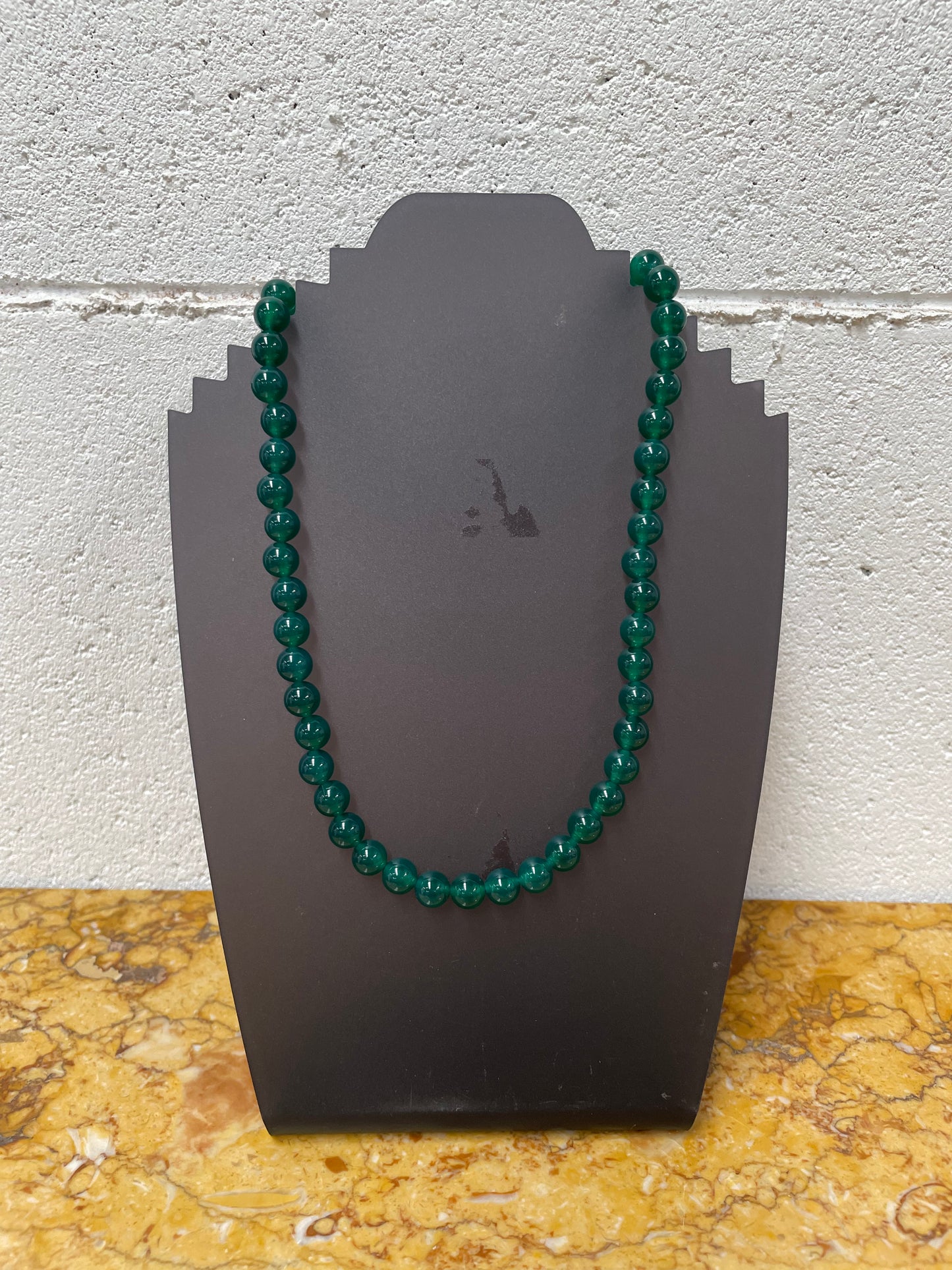 Peking Glass Faux Jade Necklace