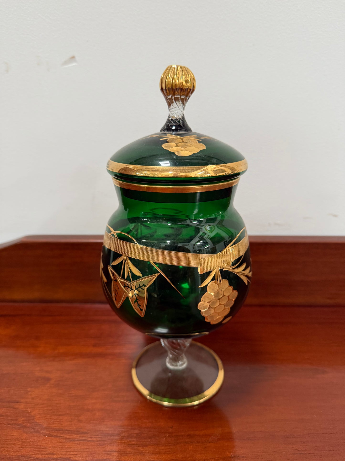 Vintage Bohemian Lidded Candy Jar