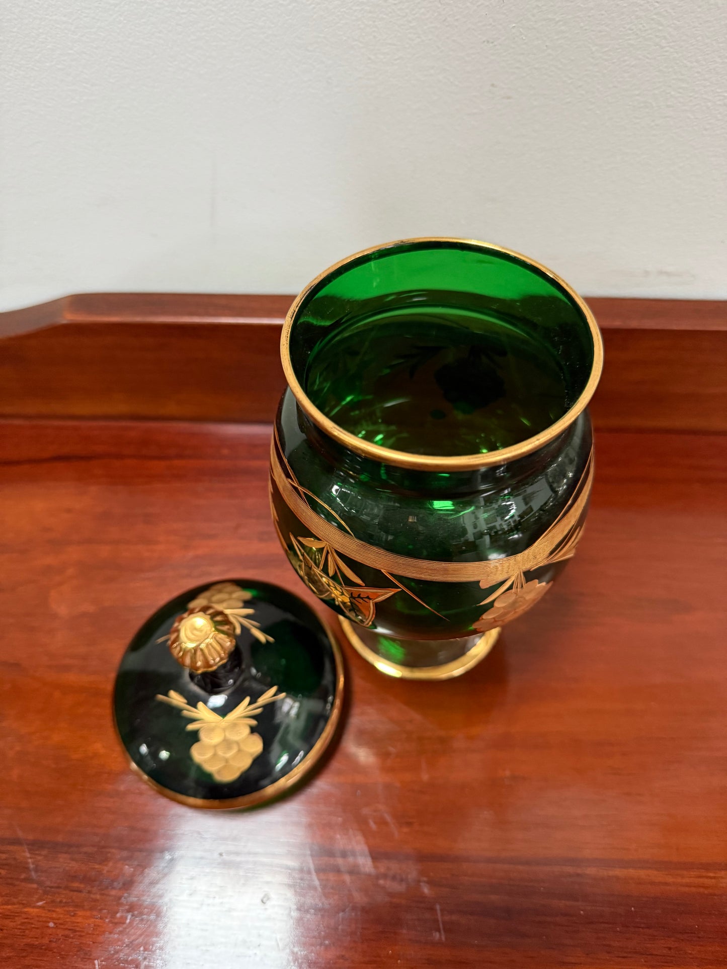 Vintage Bohemian Lidded Candy Jar