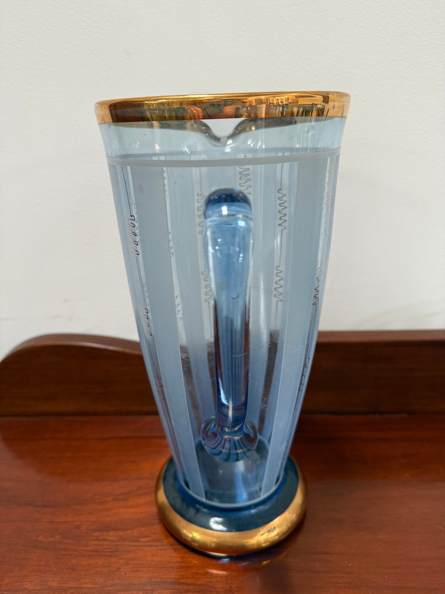 Quality Art Deco Style Lemonade Set Of Jug & 4 Glasses