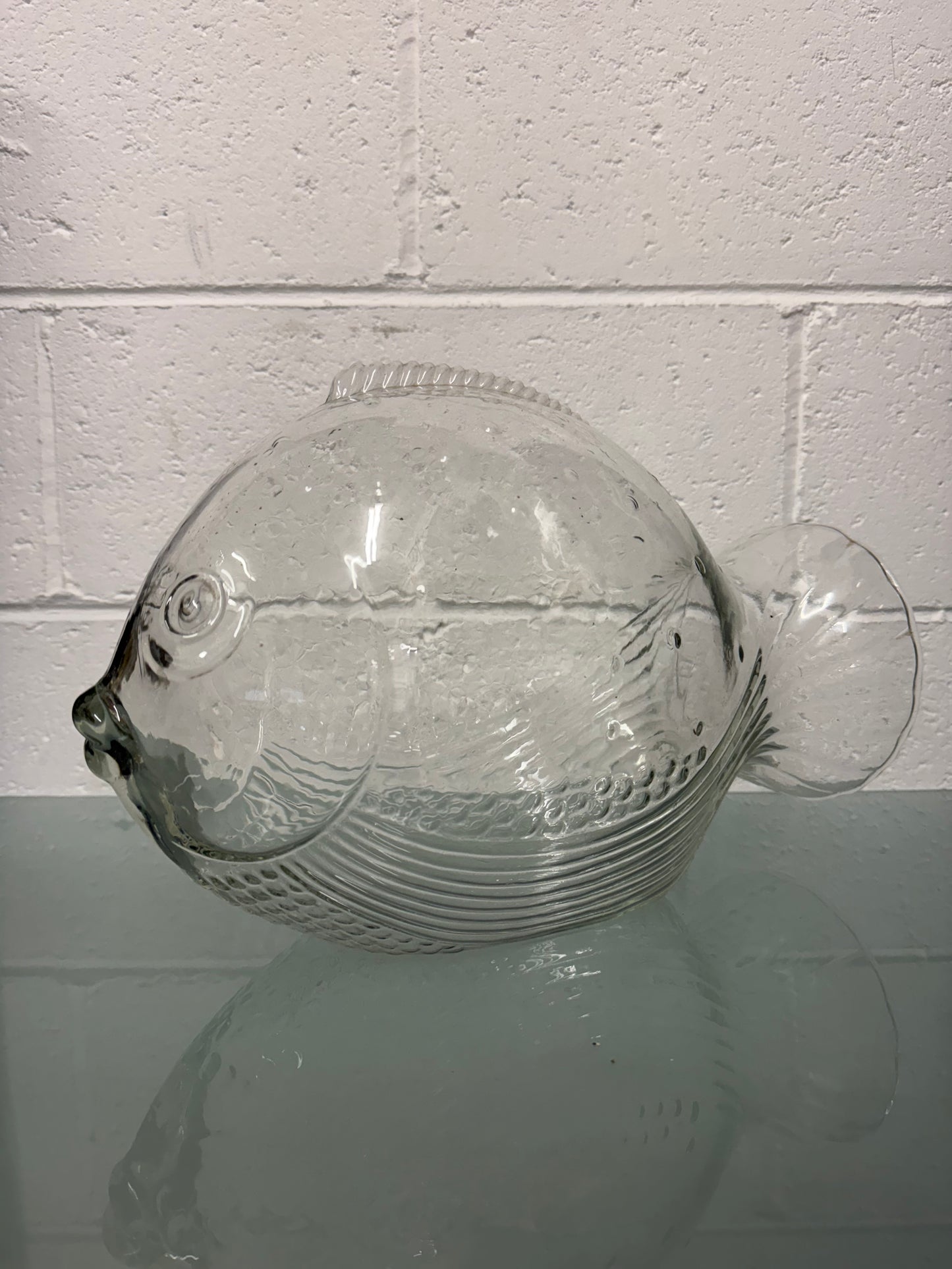 Vintage Hand Blown Glass Fish Terrarium/Candy Jar