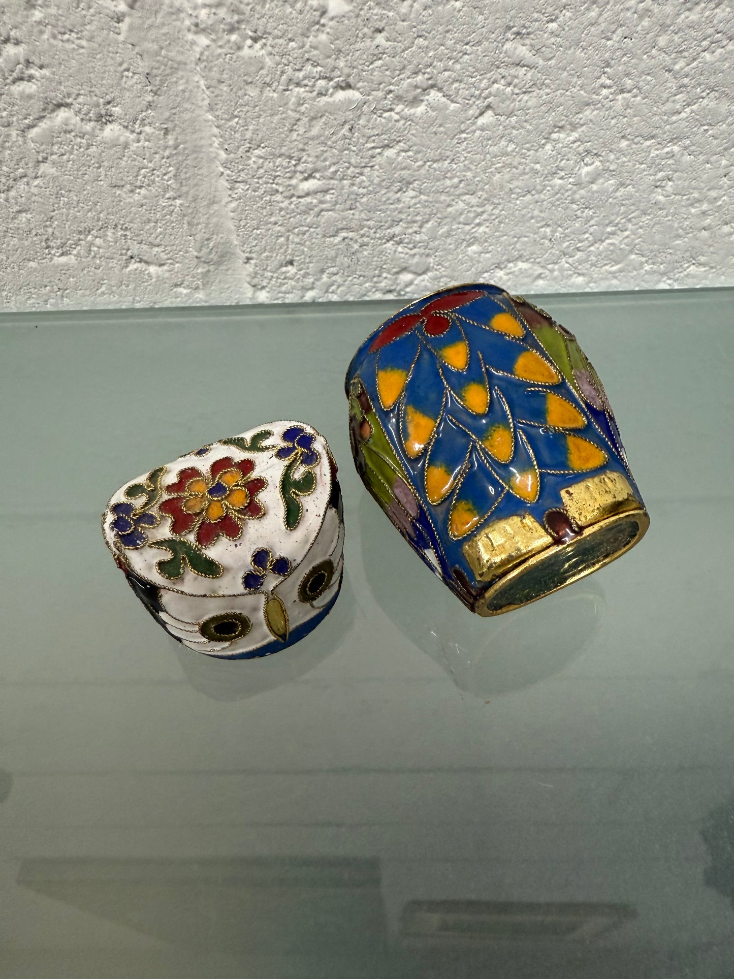 Vintage Cloisonne Owl Trinket Holder