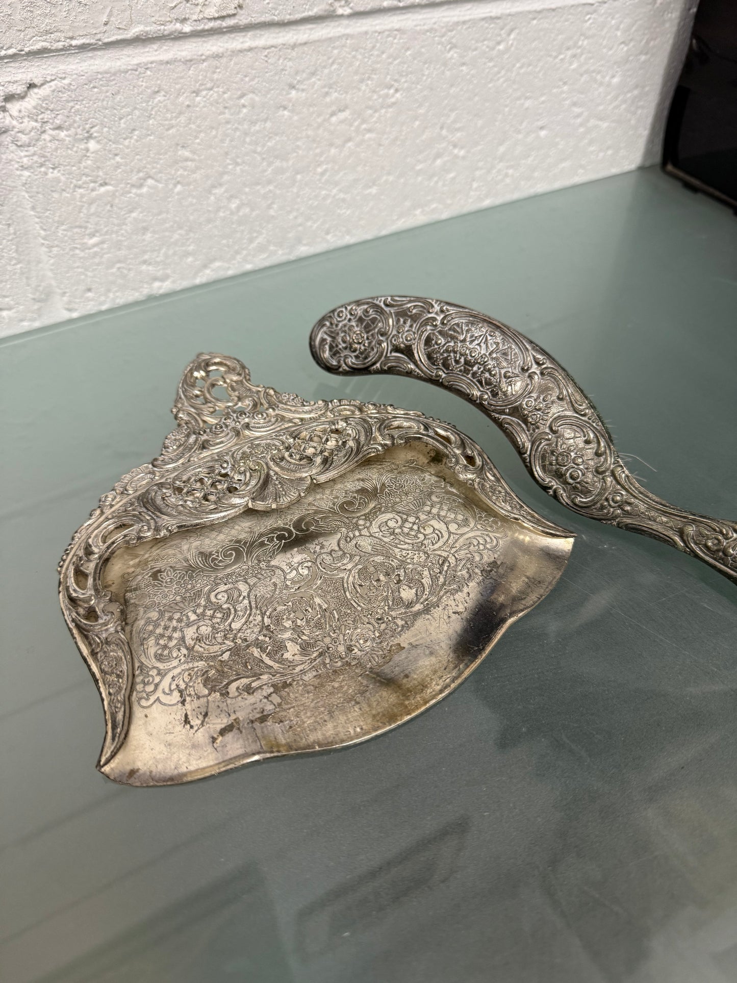 Vintage Table Crumb Brush and Tray