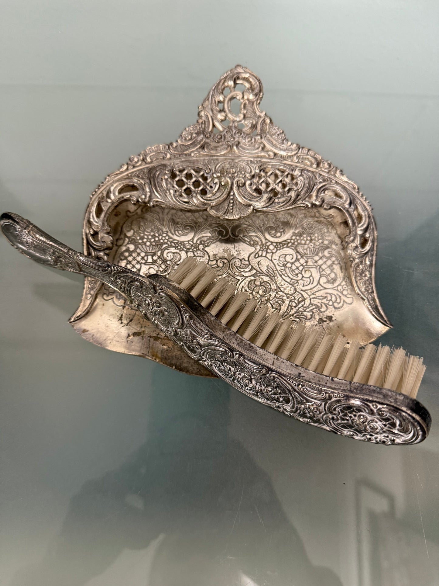 Vintage Table Crumb Brush and Tray