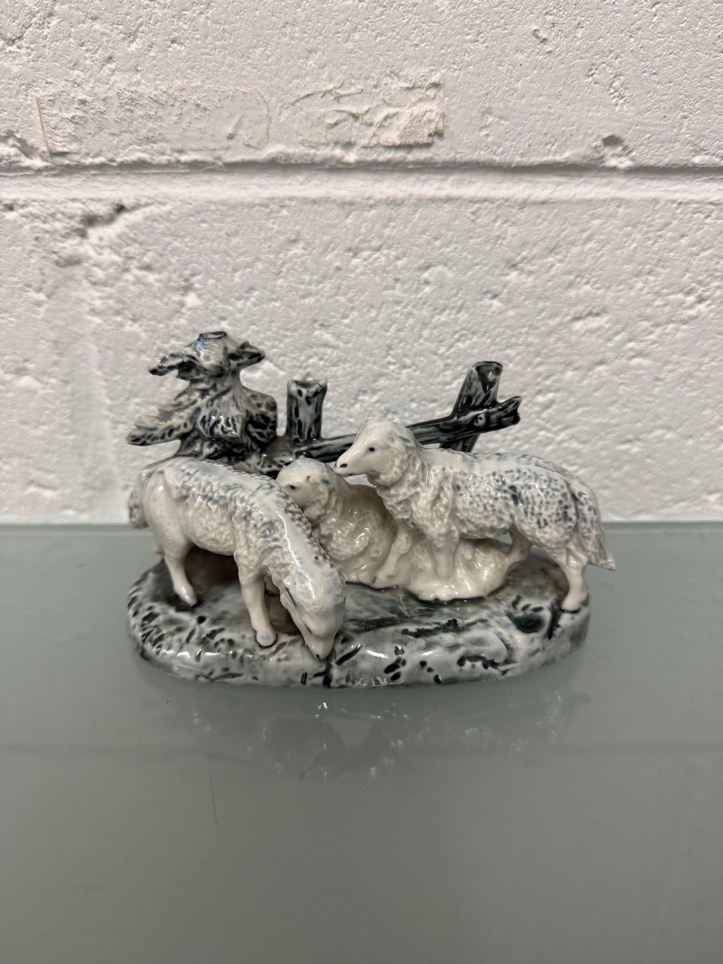 Vintage Signed Sheep Sculpture