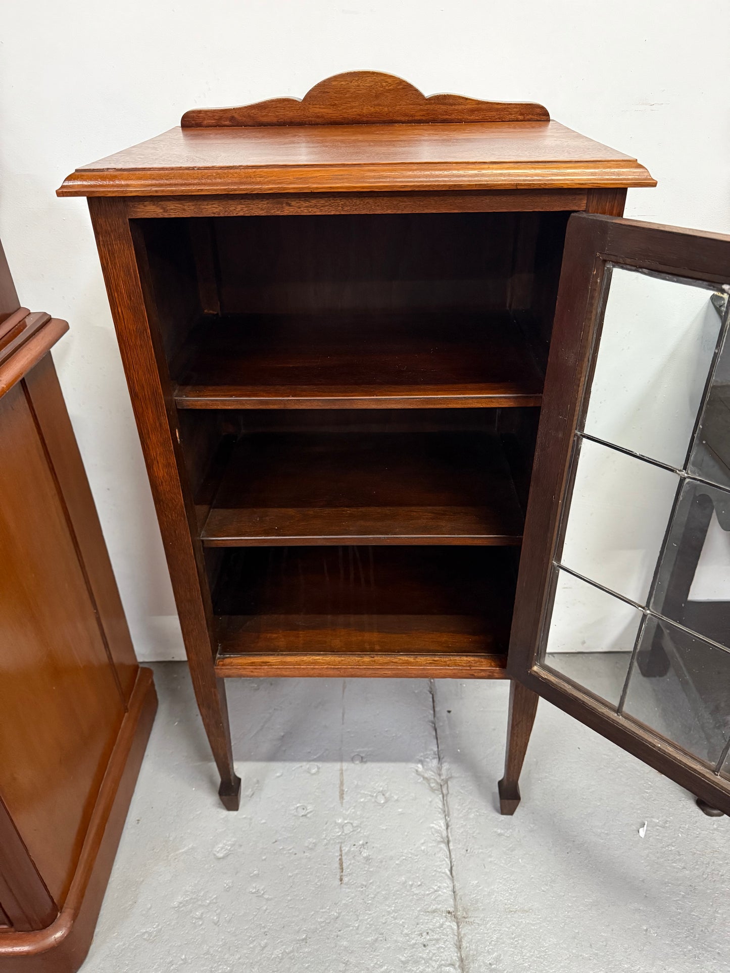 Australian Blackwood Display Cabinet with Leadlight Glass