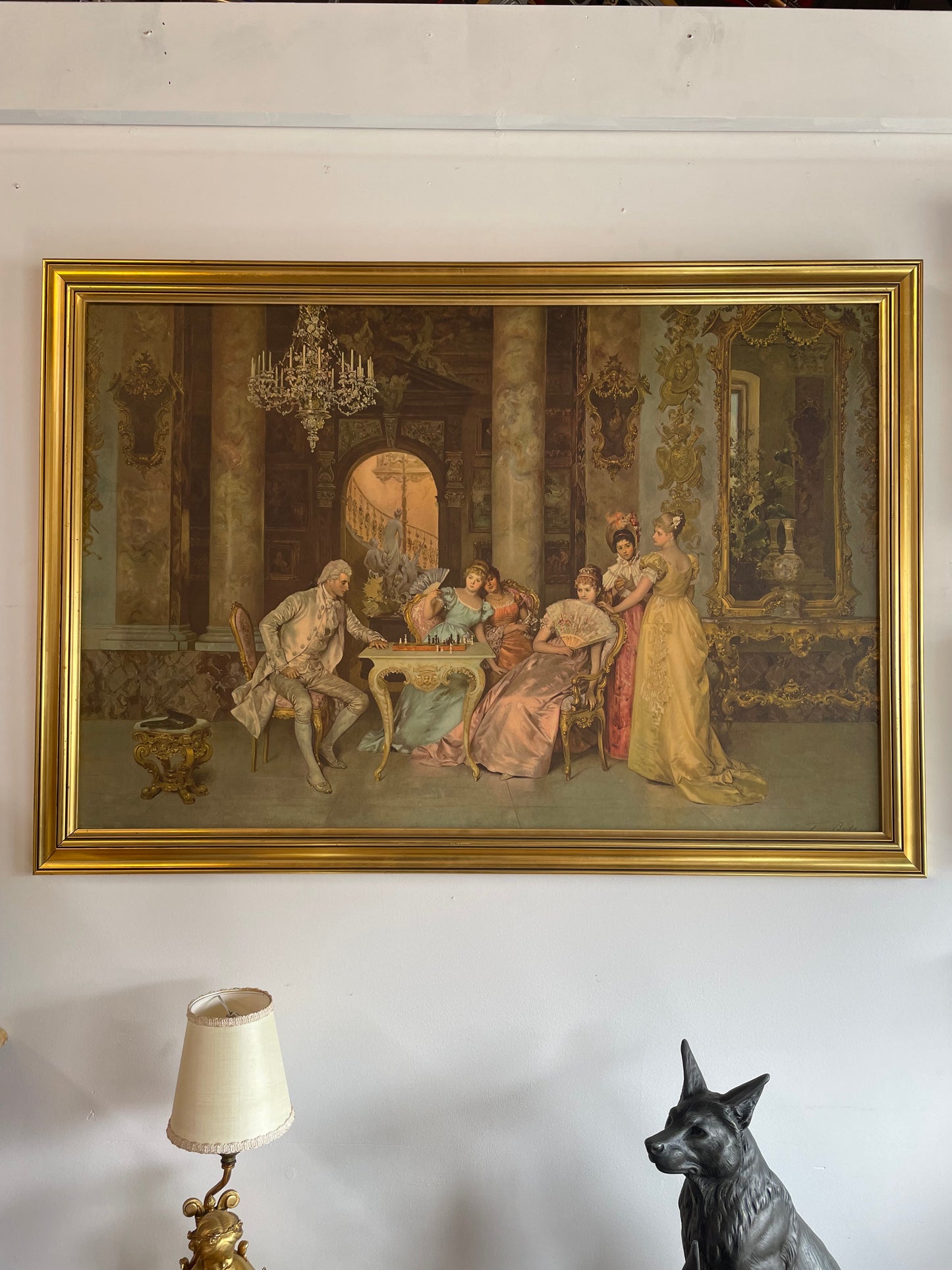 Lovely framed Print " The Chess Game"