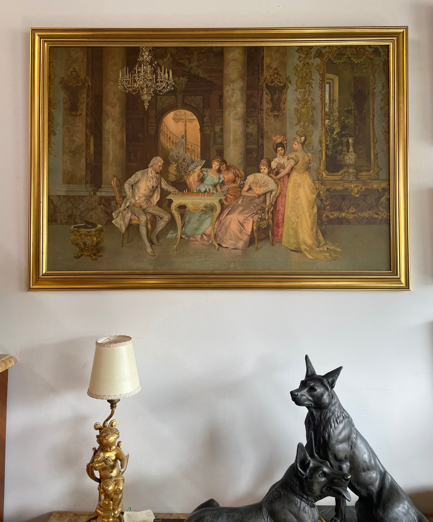 Lovely framed Print " The Chess Game"